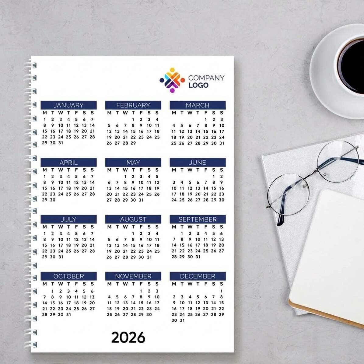 Personalised notebook with logo - Calendar