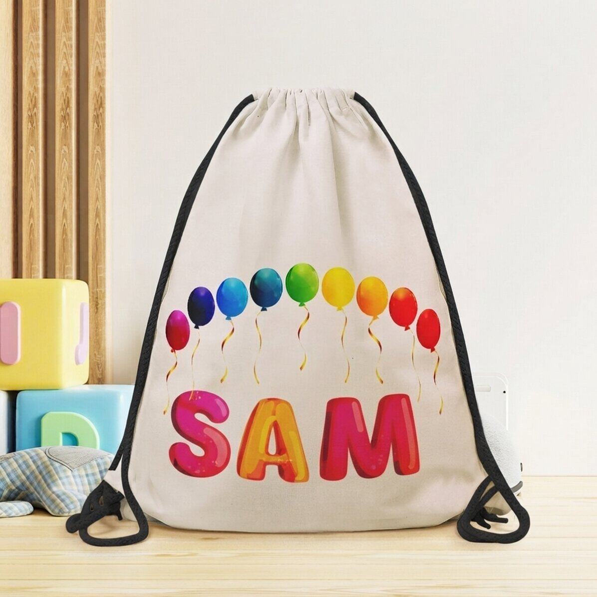 Personalised backpack with name - Colourful balloons