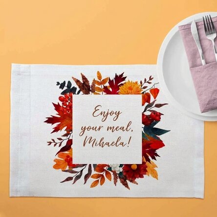 Personalised plate holder with text - Autumn