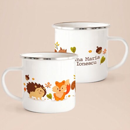 Enamelled metal mug for children - Autumn