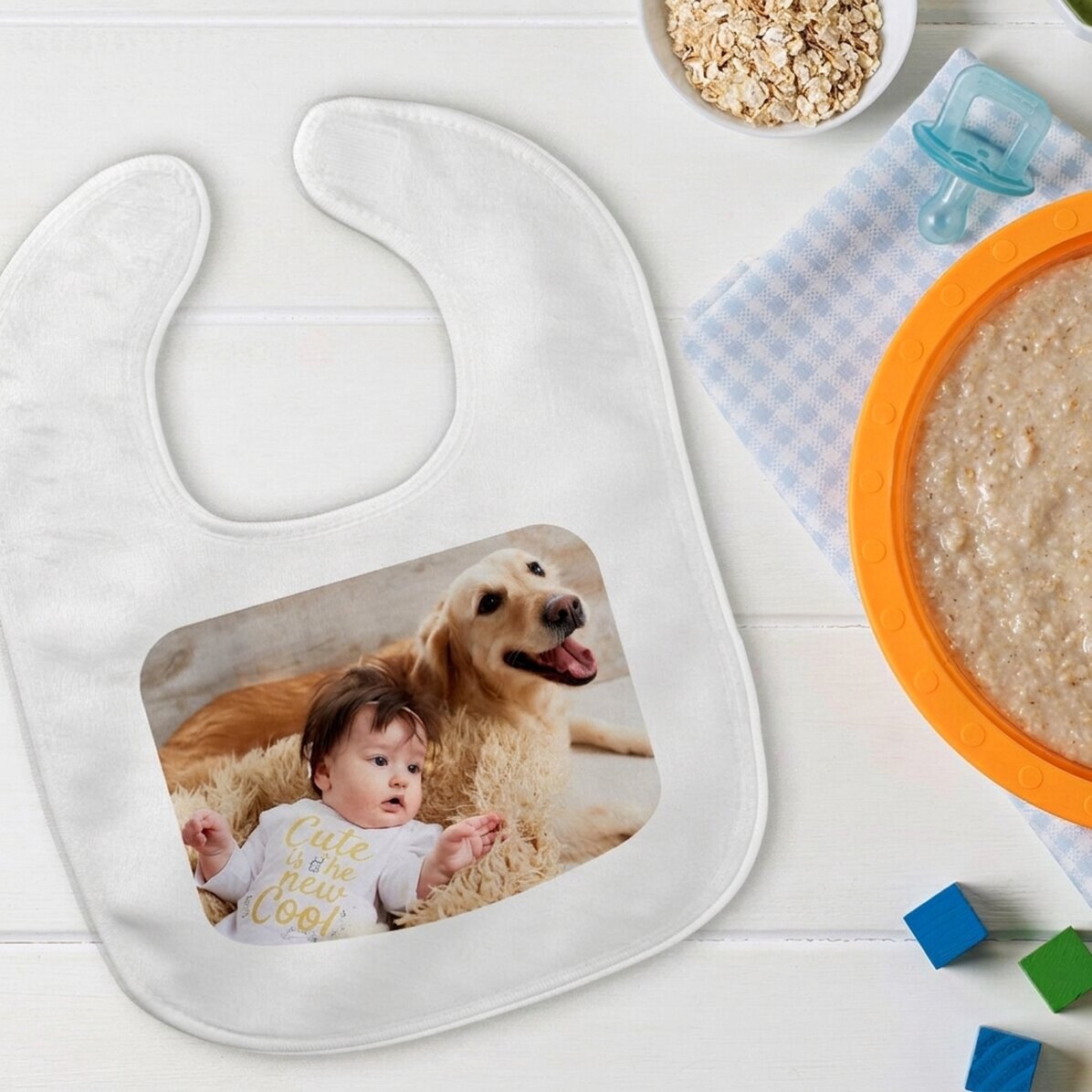 Personalised bib with a photo