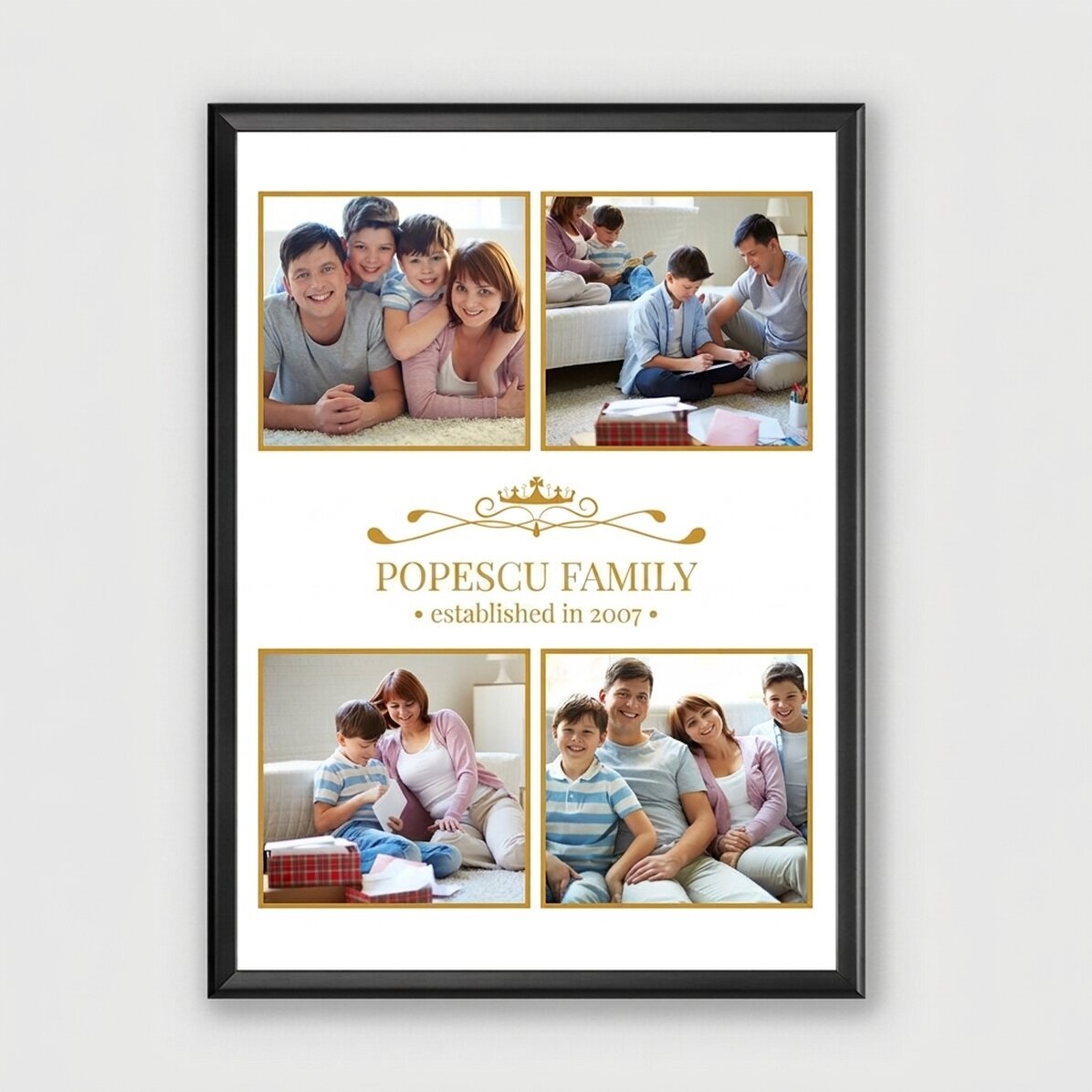 Personalised canvas with 4 family photos