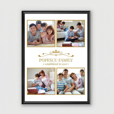 Personalised canvas with 4 family photos