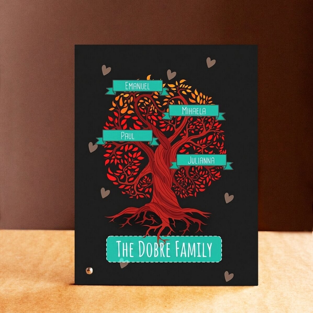 Personalised desk photo frame with text - Family Tree