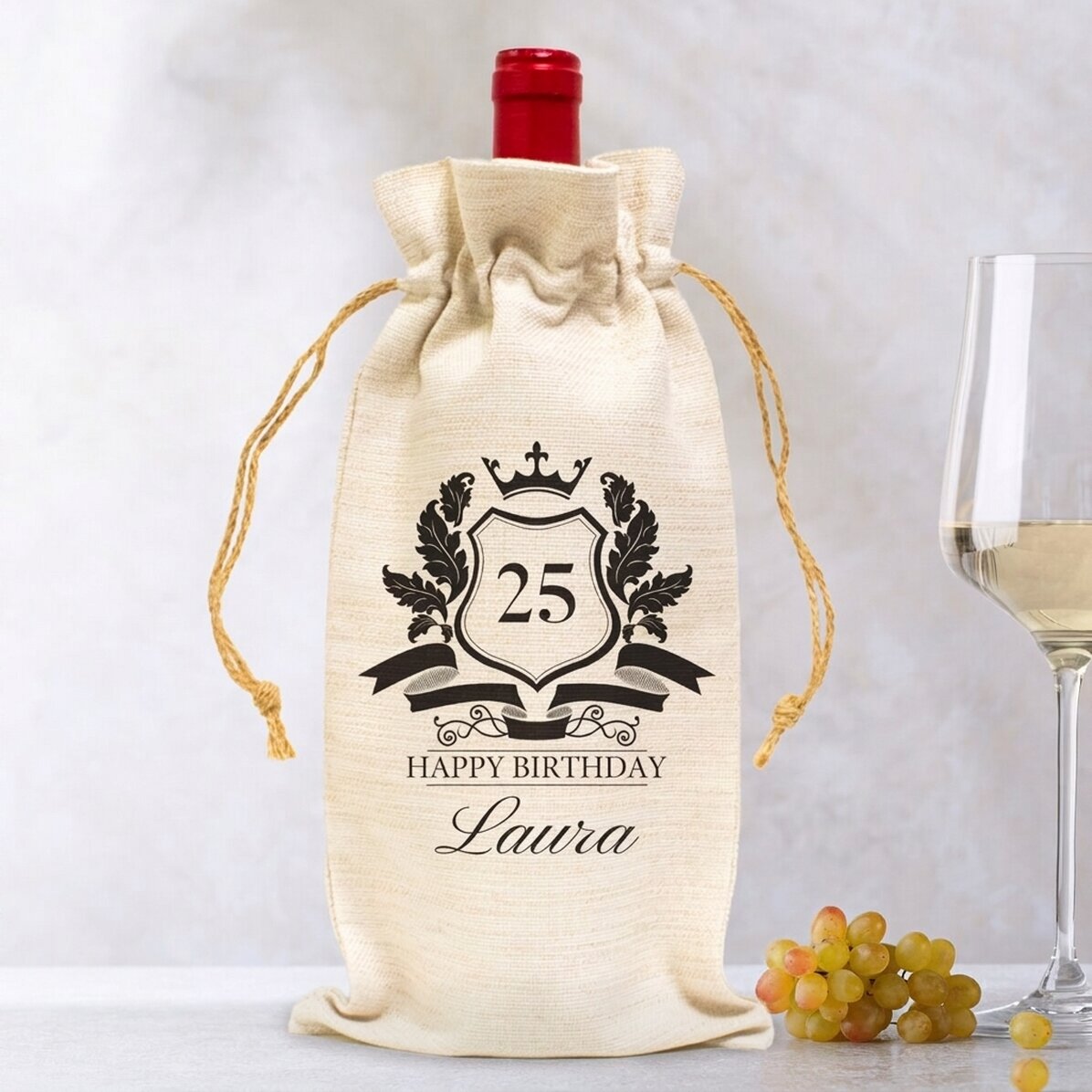 Personalised bag for wine bottle - Royalty