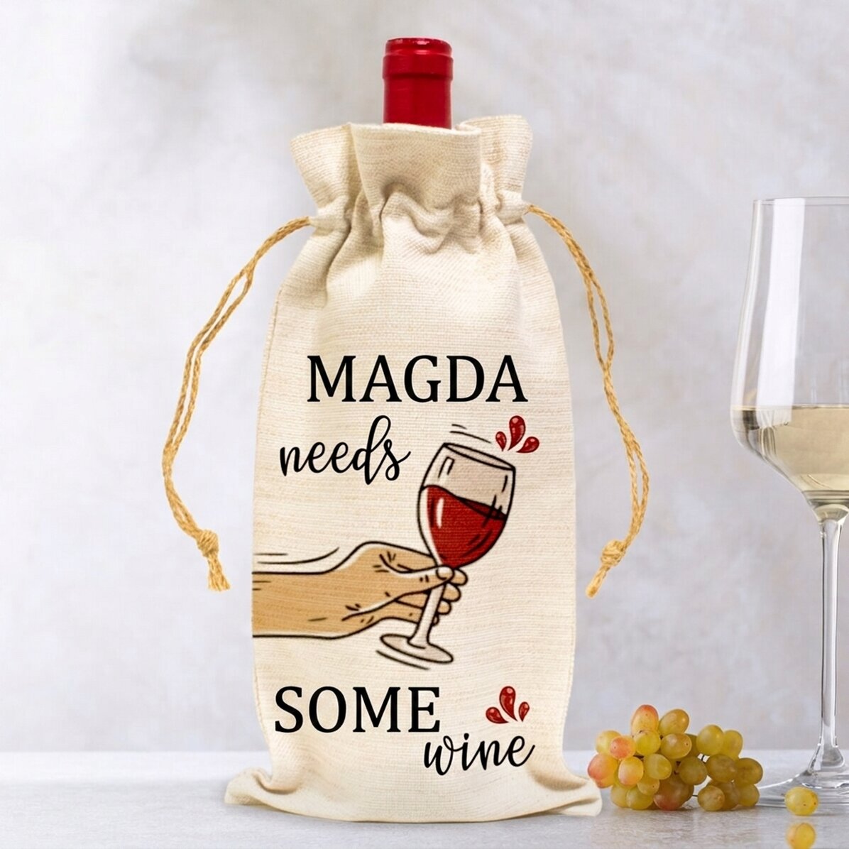 Personalised bag for wine bottle - Need some wine