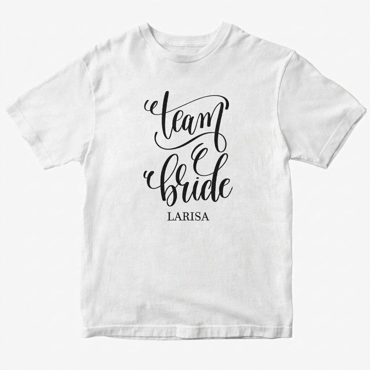 Personalised T-shirt with text for bachelorette parties - Team Bride