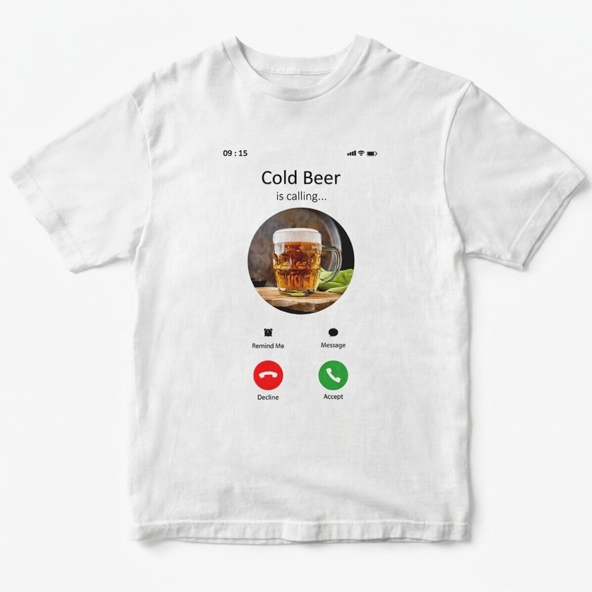 Personalised T-shirt with a photo and text - Incoming call