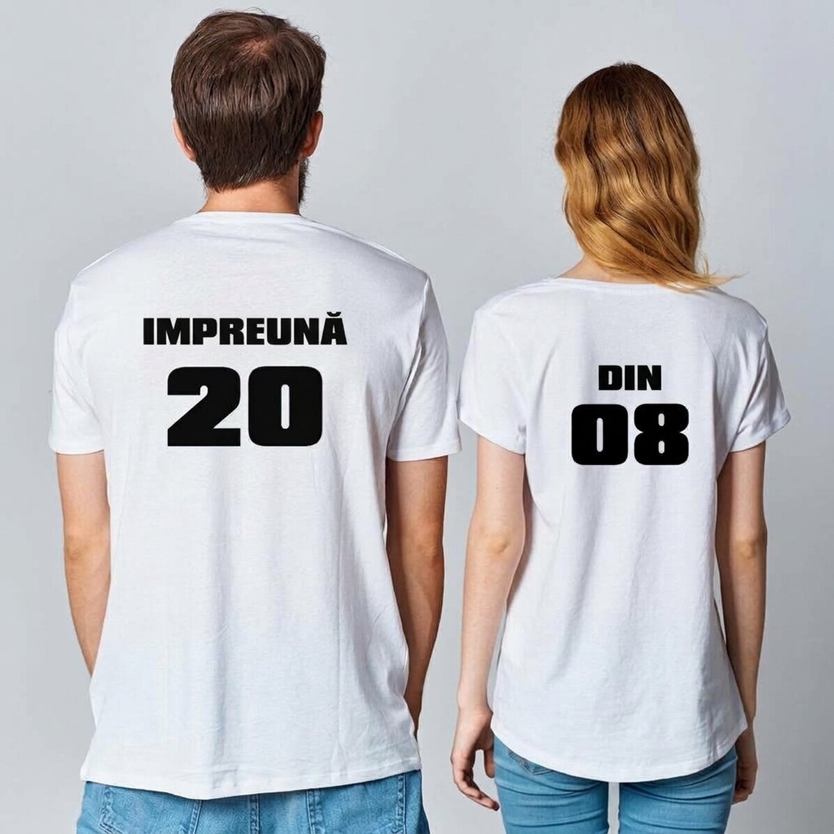 Personalised T-shirt with text and number on the back