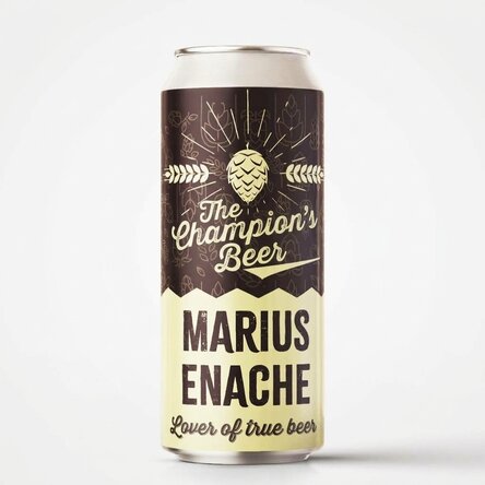 Personalised beer can with text - Champion