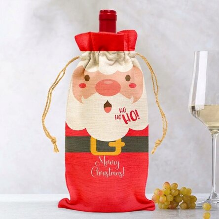 Personalised bag for wine bottle - Santa Claus