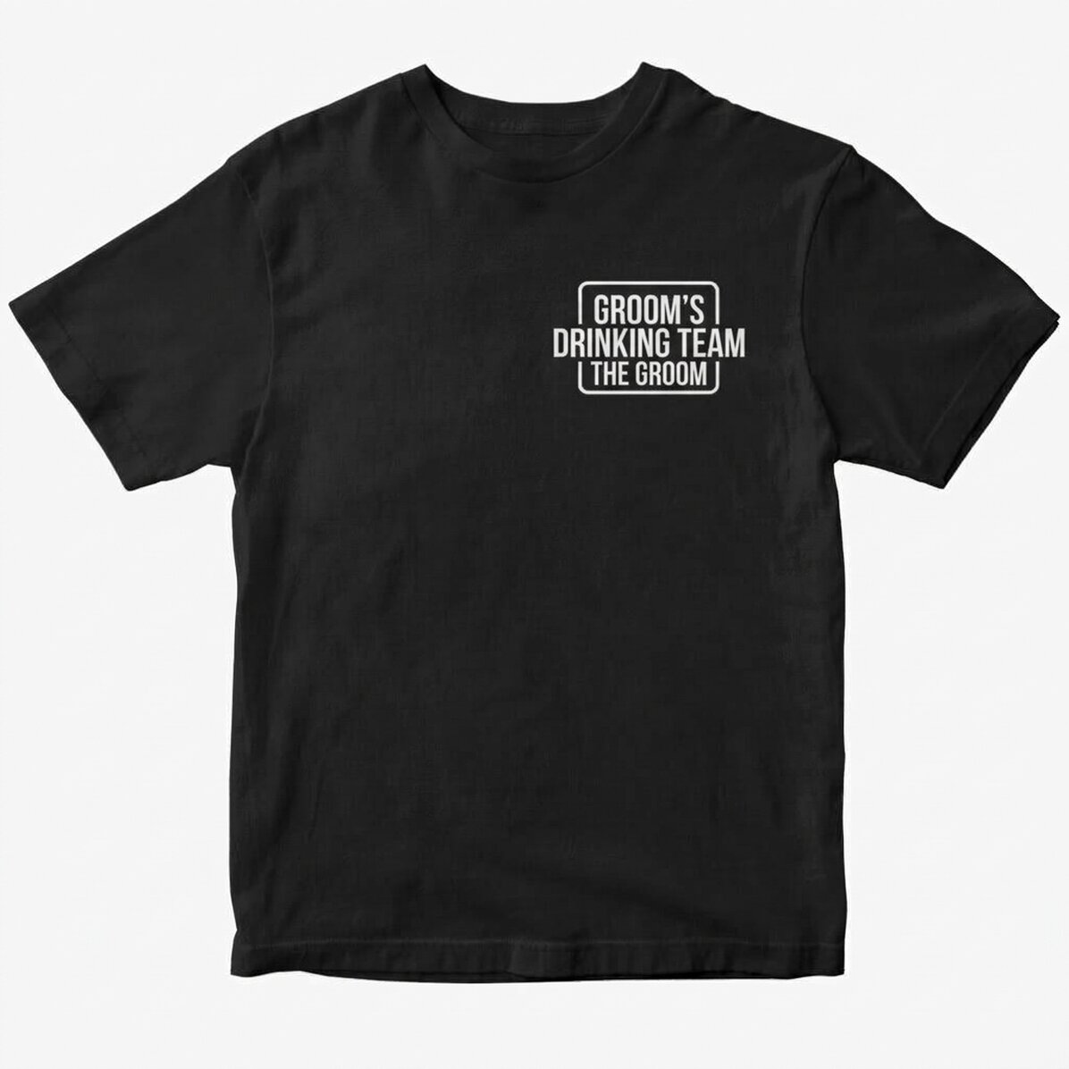 Custom cotton T-shirt with text for stag parties - Groom