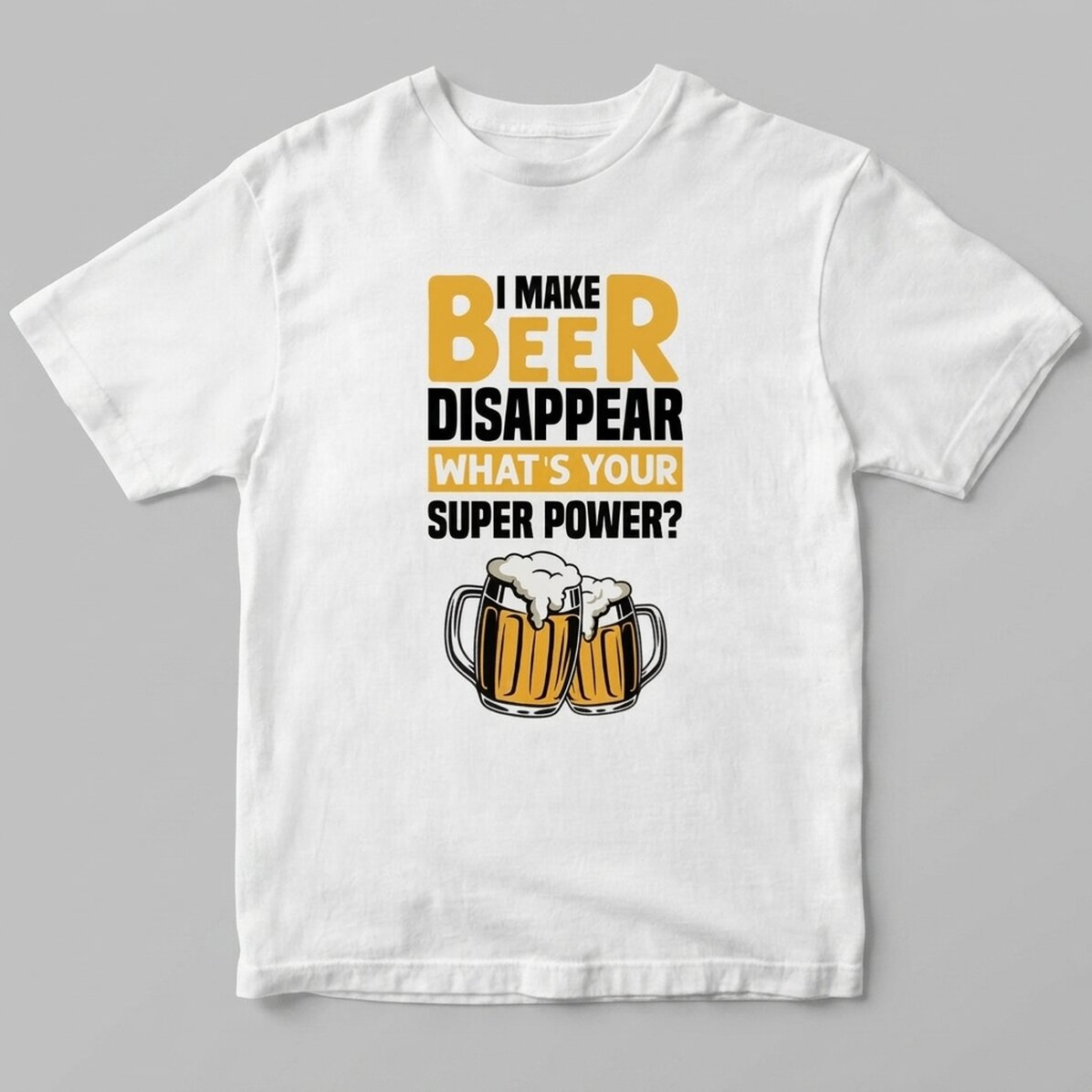 Custom cotton T-shirt with text - Beer