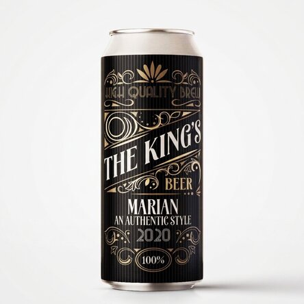 Personalised beer can with text - The King