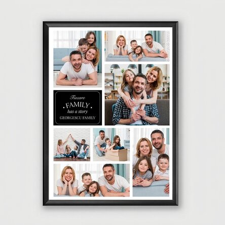 Personalised canvas with 7 family photos