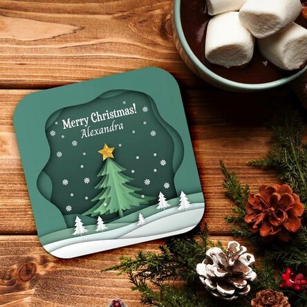 Personalised glass holder with text - Christmas view