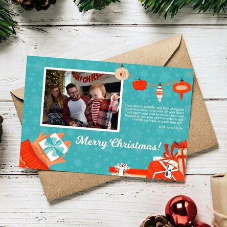 Personalised magnetic greeting card with photo and message - Gifts Model