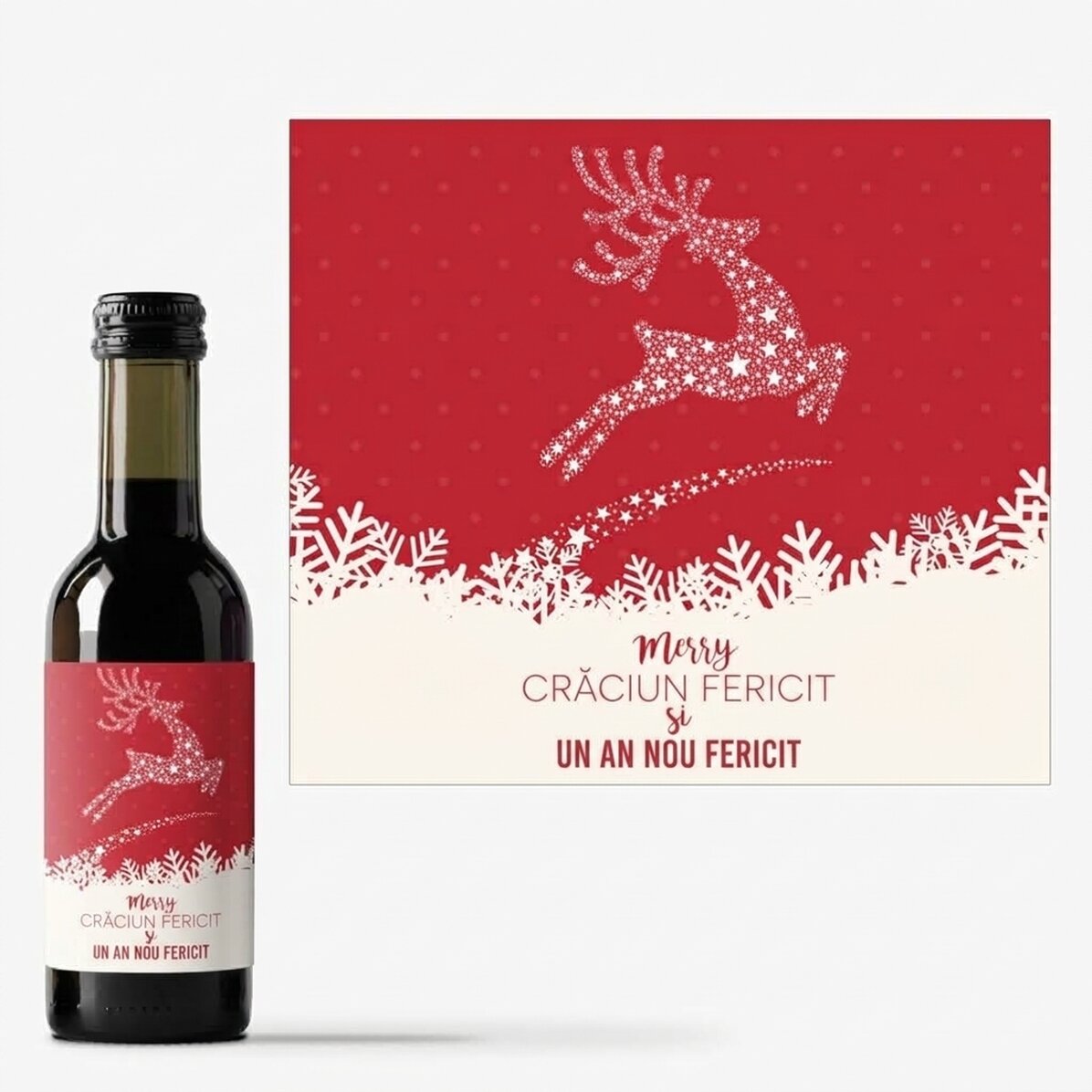 Mini wine bottle personalised with text - Reni model