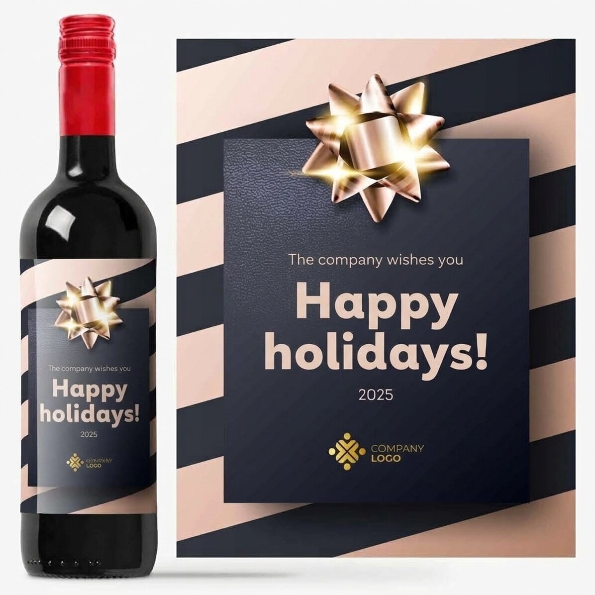 Personalised wine with logo and text - Holiday Gift