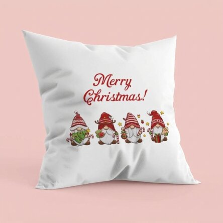 Personalised cushion with text - Christmas gnomes