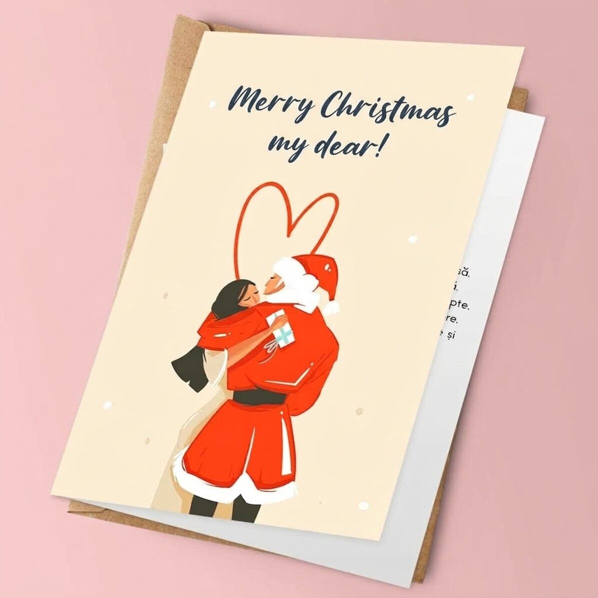 Personalised Christmas card with message for couples