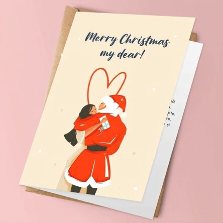 Personalised Christmas card with message for couples