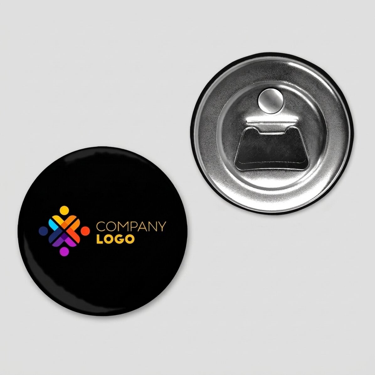 Customised bottle opener with logo magnet