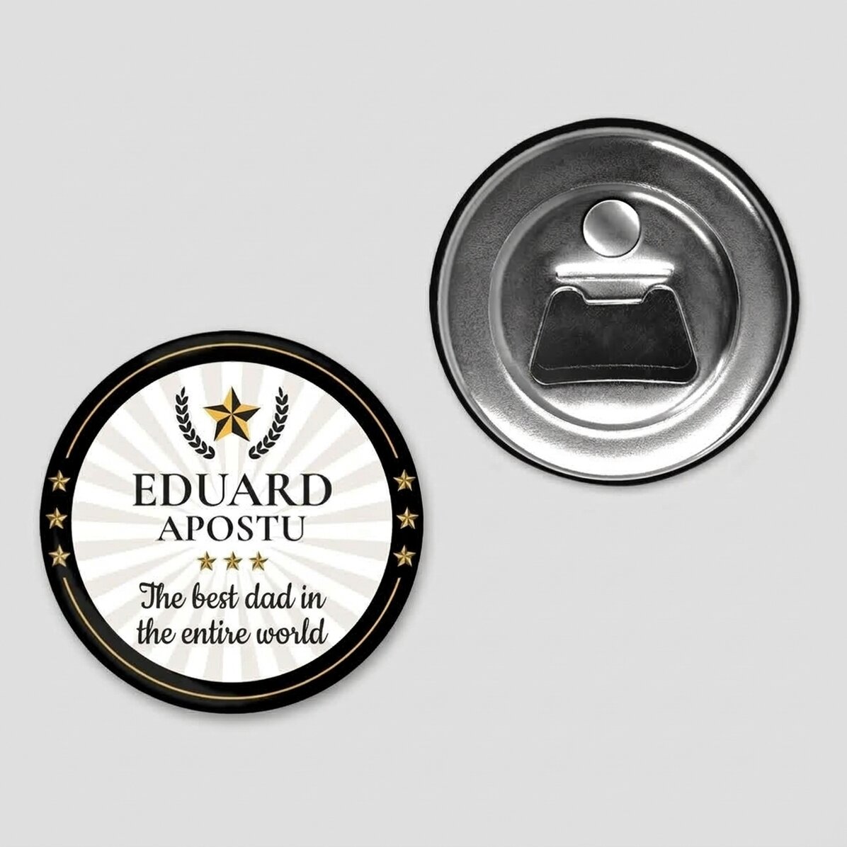 Personalised magnetic bottle opener with text - The best
