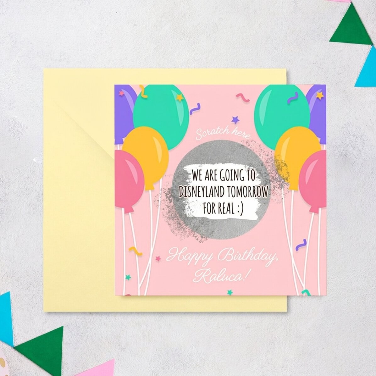 Personalised scratch card with message - Birthday