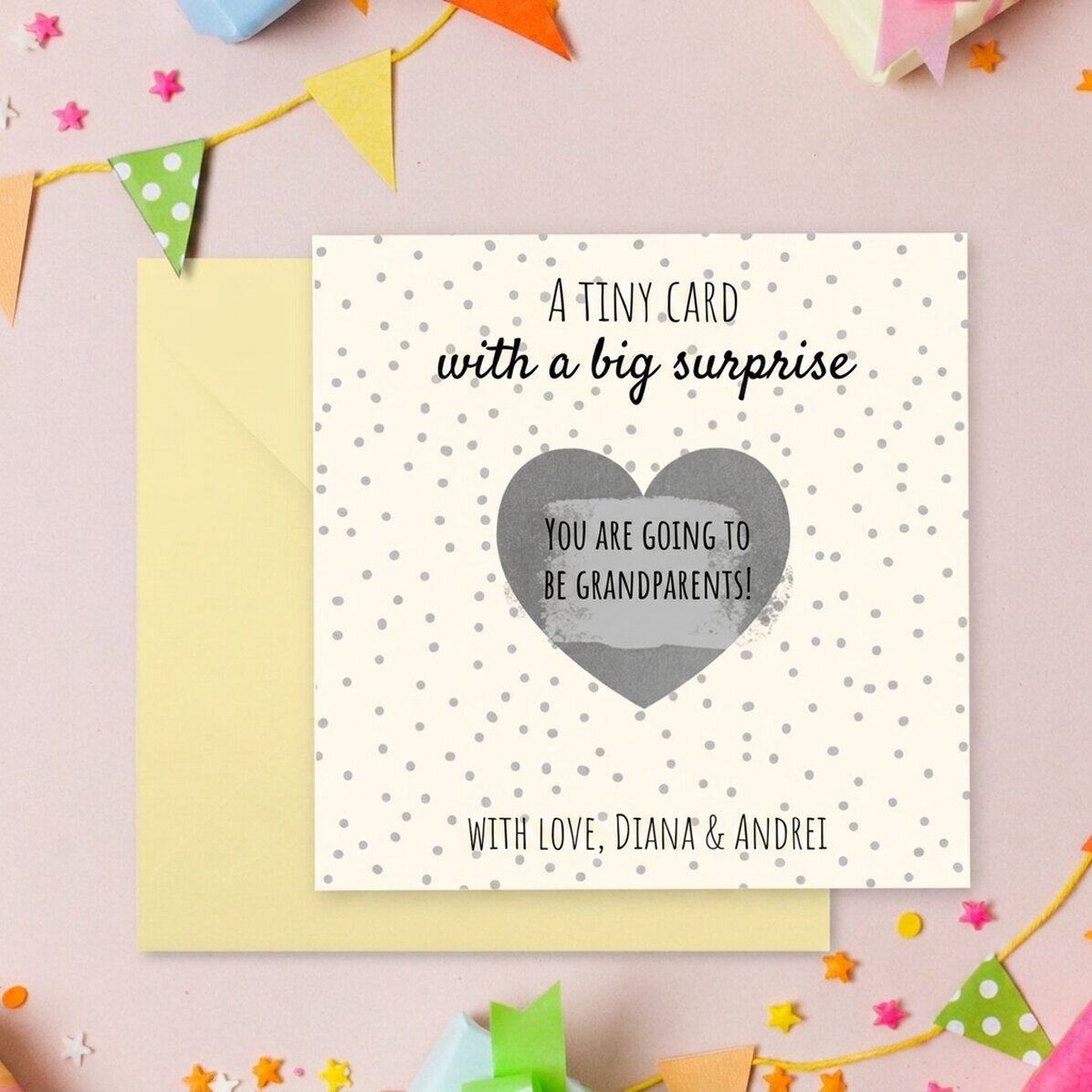 Personalised scratch card with message - Surprise announcement
