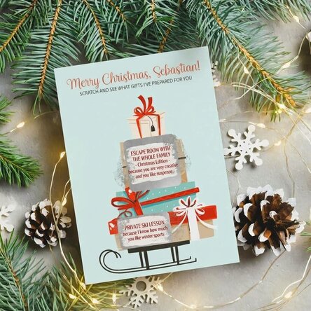 Personalised scratch card with message - Christmas gift