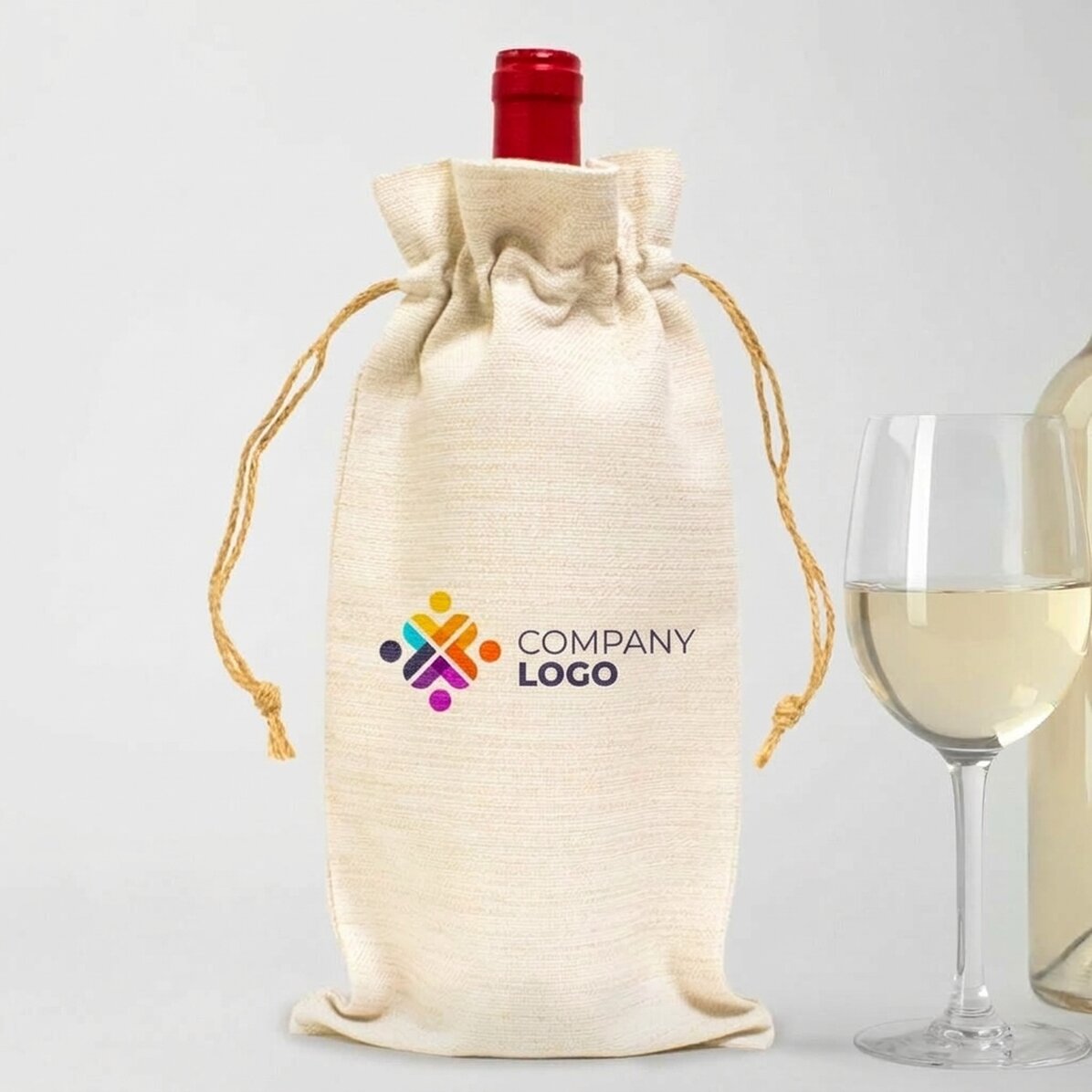 Personalised wine bottle bag with logo