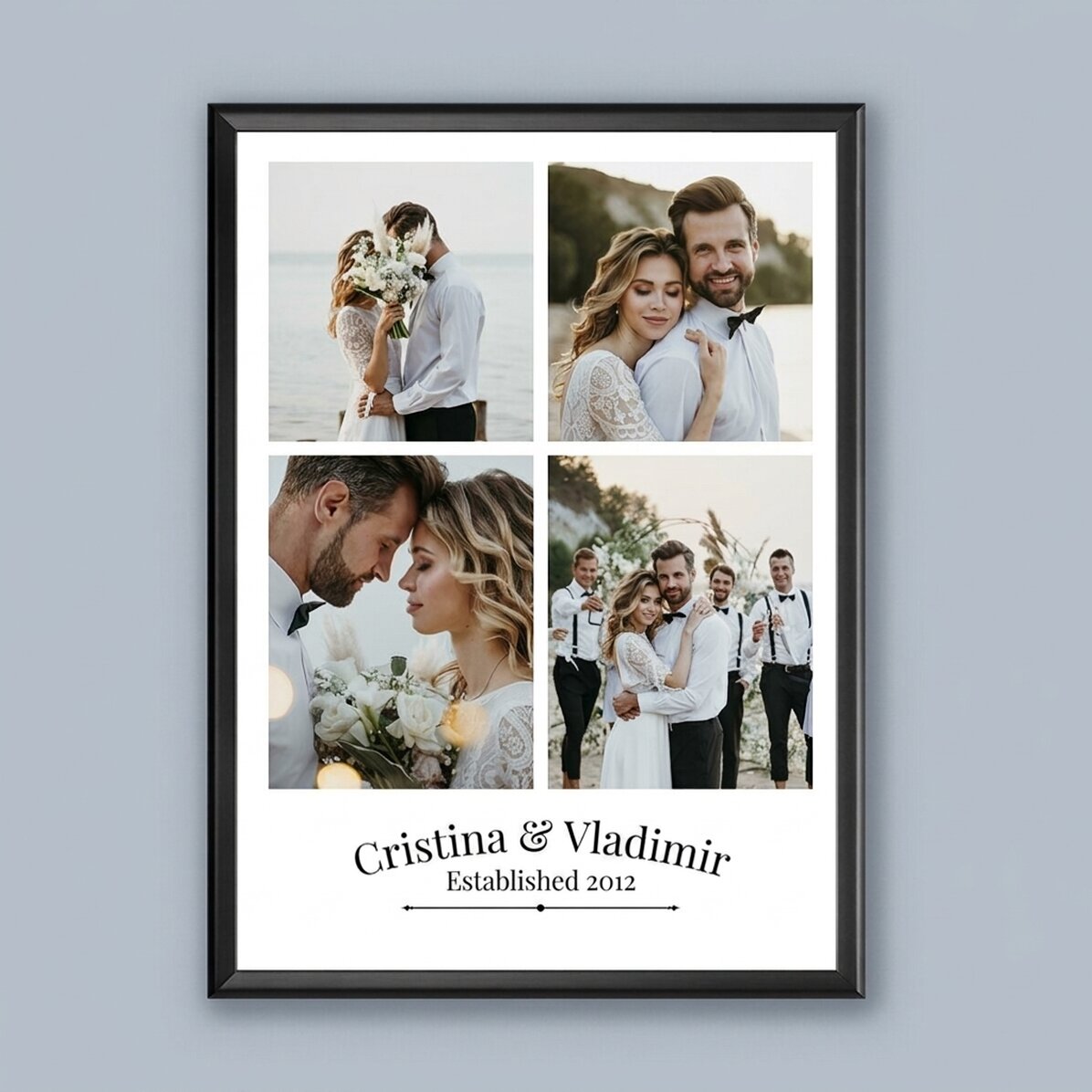 Personalised canvas with 4 couple photos