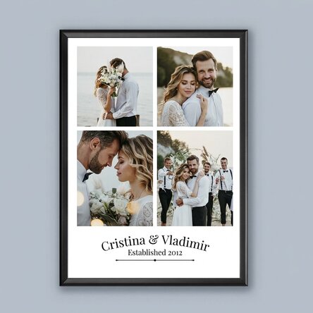 Personalised canvas with 4 couple photos