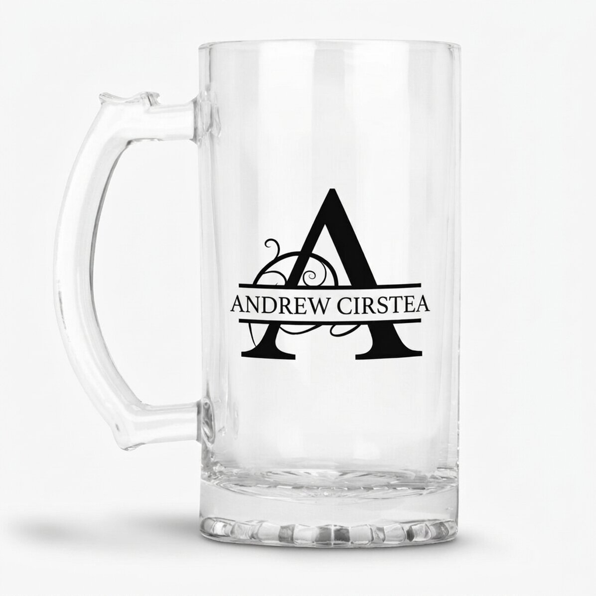 Personalised beer mug with monogram