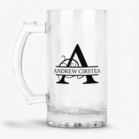 Personalised beer mug with monogram