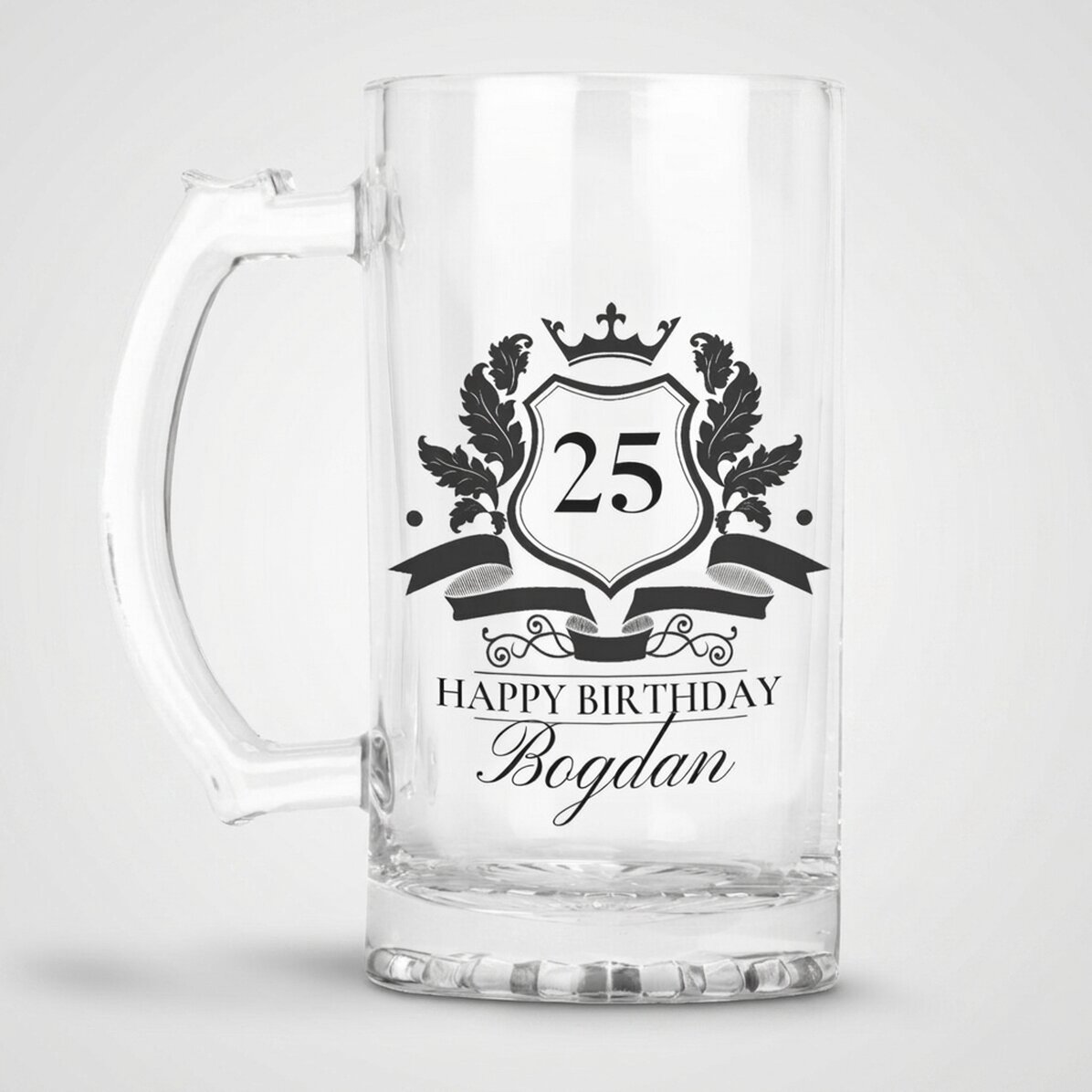 Personalised beer mug with text - Royalty