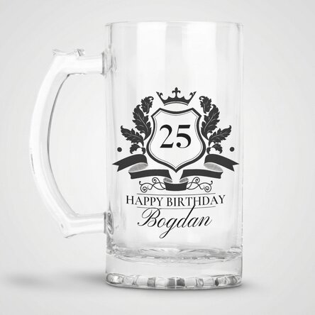 Personalised beer mug with text - Royalty