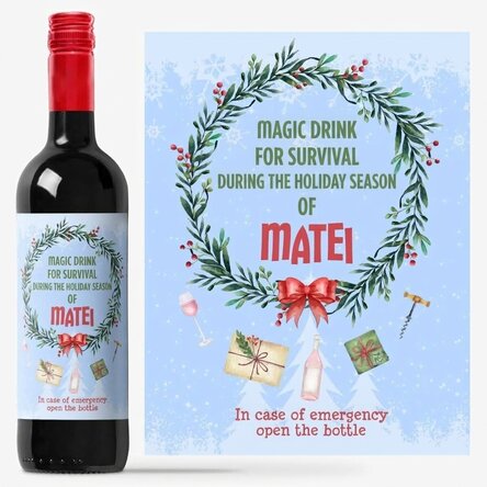 Personalised wine with message - The magical drink for the holidays
