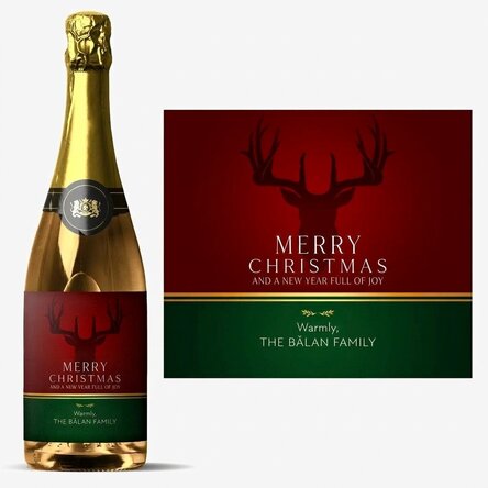 Personalised sparkling wine with text - Winter holidays