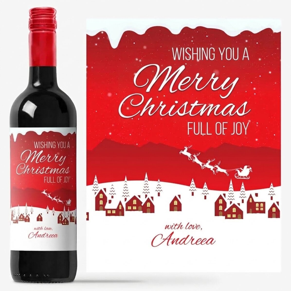 Personalised wine with message - The magic of the holidays