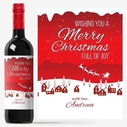 Personalised wine with message - The magic of the holidays
