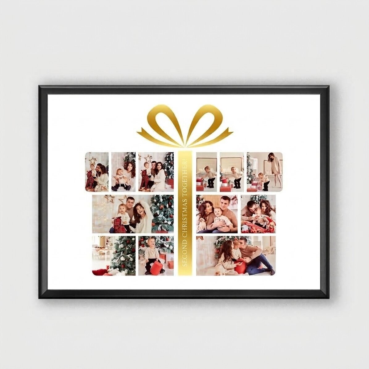 Personalised canvas with 12 photos and text - Gift Box