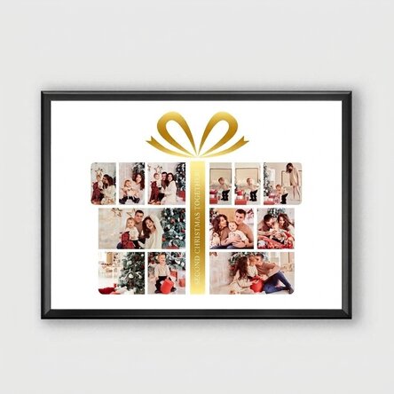 Personalised canvas with 12 photos and text - Gift Box