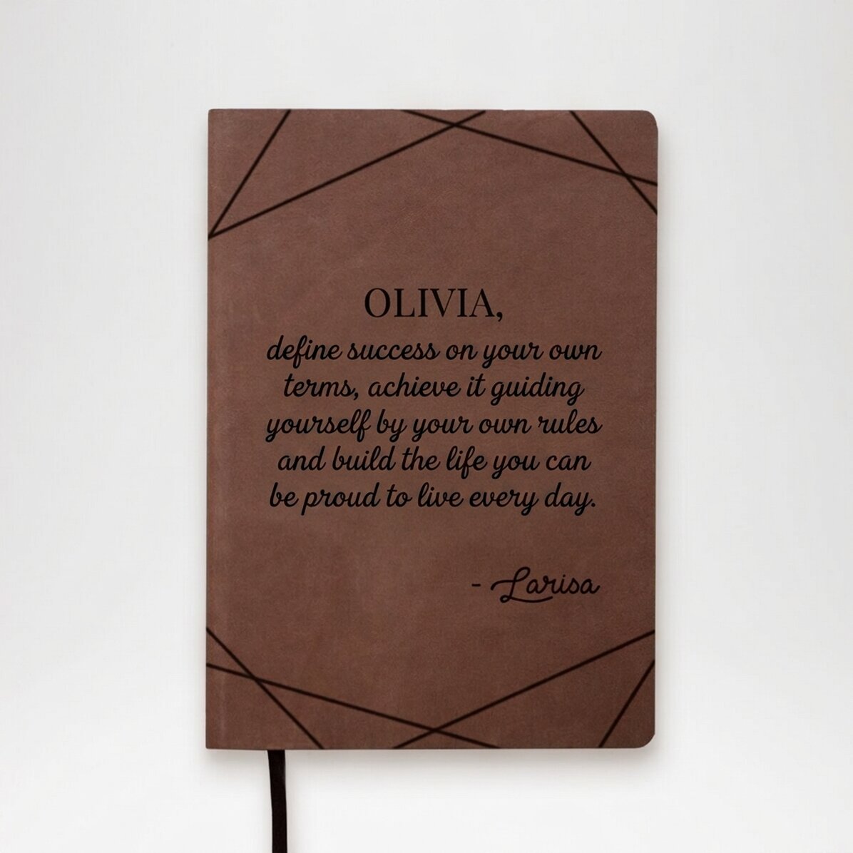 Personalised leather diary with message