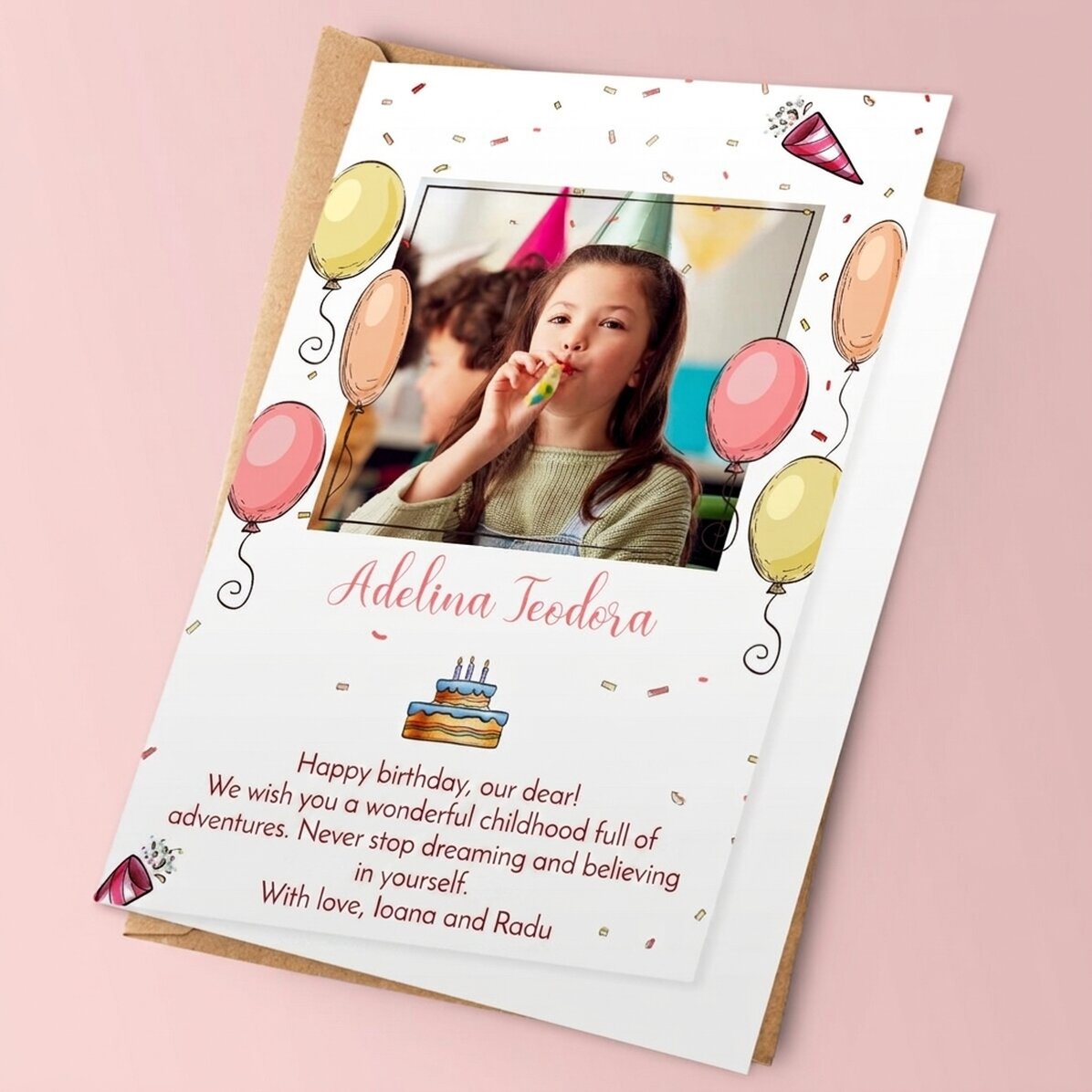 Personalised card with a photo and text - Happy Birthday