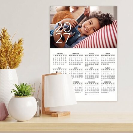Personalised calendar poster with a photo