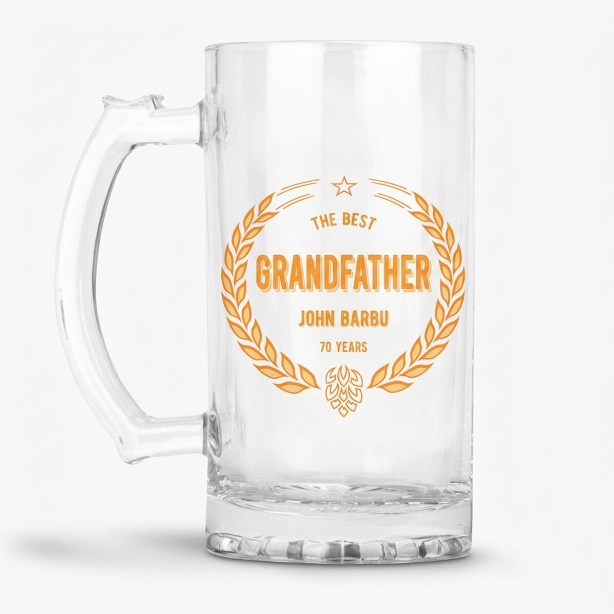 Personalised beer mug with text - Best Grandfather
