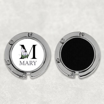 Personalised bag holder for table with name and initial - Floral