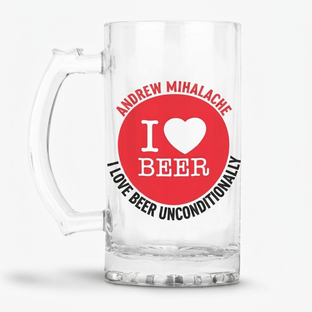Personalised beer mug with text - I love beer
